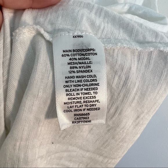 Abound Ruffle Peplum Blouse Bell Sleeve White Mesh - Picture 9 of 9